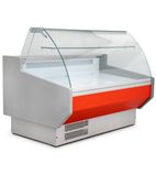 SIGMA15C 1525mm Wide Curved Glass Fresh Meat Serve Over Counter Display Fridge