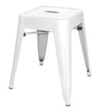 Image of DL869 White Steel Bistro Low Stool (Pack of 4)