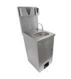 MWBTDA Heated Electric Single Bowl Mobile Hand Wash Basin With Door, Splashback, Soap Dispenser Hold And Paper Towel Holder