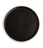 FA315 Canvas Flat Round Plate Delhi Black 250mm (Pack of 6)