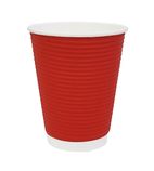 GP428 Coffee Cups Ripple Wall Red 340ml / 12oz (Pack of 500)