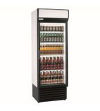 HD690 525 Ltr Upright Single Glass Door White Display Fridge With Canopy