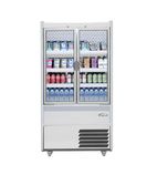 Gem R100-WCD-HFD-LOC 960mm Wide White Multideck Display Fridge With Hinged Glass Doors