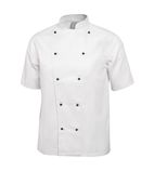 Image of Chicago DL711-M Unisex Chefs Jacket Short Sleeve White M