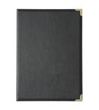 E221 Faux Leather Menu Cover A4 Black