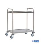 RSE9-ZB Stainless Steel 2 Tier Mobile General Purpose Trolley With 2 Braked & 2 Swivel Castors