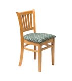 FT478 Manhattan Soft Oak Dining Chair with Green Diamond Padded Seat (Pack of 2)