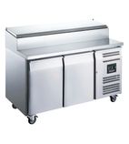 HBC2EN 282 Ltr Two Door Refrigerated Prep Counter With Raised Collar