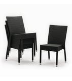 CF159 PE Wicker Side Chairs Charcoal (Pack of 4)