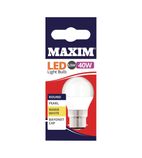 FW510 Maxim LED Round BC Warm White Light Bulb 6/40w