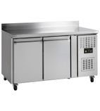 GC72 Medium Duty 282 Ltr 2 Door Stainless Steel Refrigerated Prep Counter With Upstand