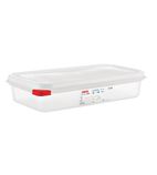GL262 Polypropylene 1/3 Gastronorm Food Containers 2.5Ltr with Lid (Pack of 4)