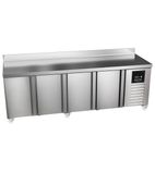 Image of Green SPI-7-225-40 615 Ltr 4 Door Stainless Steel Refrigerated Prep Counter With Upstand