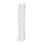 GR307-CNS Elite Six Door Coin Return Locker with Sloping Top White