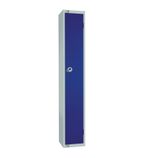 W974-CS Single Door Locker with Sloping Top Blue Door Camlock