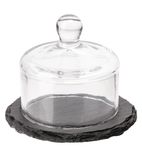 Image of GH408 Slate Butter Dish Glass Cloche