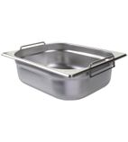 CB183 Stainless Steel 1/2 Gastronorm Tray With Handles 100mm