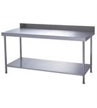 TAB24800-WALL 2400mm Stainless Steel Wall Table with One Undershelf