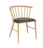 Harrowdene FU528 Padded Metal Side Chairs - Wood Effect (Pack of 2)