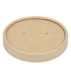Image of FA367 Recyclable Kraft Microwavable Soup Cup Lids 8oz and 12oz (Pack of 500)