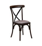 CX444 Bristol Dining Chair Dark Walnut with Padded Seat Helbeck Charcoal (Pack of 2)
