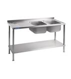 DR373 1800mm Self Assembly Stainless Steel Sink Left Hand Drainer