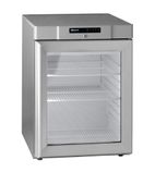 Image of COMPACT KG210 RG 3W 125 Ltr Undercounter Single Glass Door Stainless Steel Display Fridge