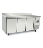HEF141 Medium Duty 420 Ltr 3 Door Stainless Steel Refrigerated Prep Counter with Upstand