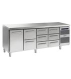 Image of GASTRO K 2207 CSG A DL/2D/3D/3D L2 Heavy Duty 668 Ltr 1 Door / 8 Drawer Stainless Steel Refrigerated Prep Counter