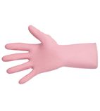 Image of FA290-L Vital 115 Liquid-Proof Light-Duty Janitorial Gloves Pink Large