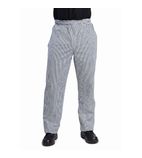 DL712-L Unisex Vegas Chefs Trousers Black and White Check L