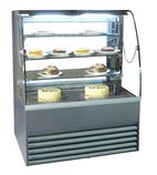 P75-120 1200mm Wide Stainless Steel Curved Glass Patisserie Serve Over Counter Display Fridge