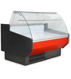 SIGMA13C 1305mm Wide Curved Glass Fresh Meat Serve Over Counter Display Fridge