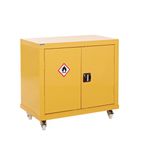 CZ849046MYXX COSHH Cabinet Double Door Yellow 14 Ltr With Castors