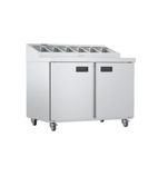 FPS2HR 270 Ltr 2 Door Stainless Steel Refrigerated Pizza / Saladette Prep Counter