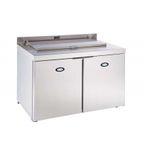 HR360FT 360 Ltr 2 Door Stainless Steel Refrigerated Pizza / Saladette Prep Counter