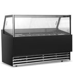 LUXE15 15 x Napoli Pan Black Flat Glass Ice Cream Display Freezer
