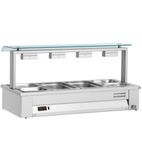 MEV614 4 x 1/1GN Electric Countertop Wet Heat Bain Marie With Sneeze Guard