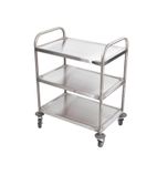 RSE8-3UB Small Three Tier Stainless Steel General Purpose Trolley With 2 Braked And 2 Swivel Castors - CF684