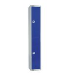 W945-CNS Elite Double Door Coin Return Locker with Sloping Top Graphite Blue