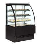 EVO602 600mm Wide Curved Glass Black Patisserie & Deli Display Fridge