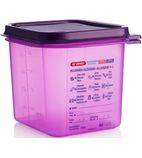 Allergen CM786 Polypropylene 1/6 Gastronorm Food Storage Container Purple 2.6 Ltr
