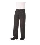 A852-S Executive Chefs Trousers - Black & Grey Herringbone Stripe
