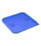 HY411 Polyethylene Square Food Measuring Container Lid Blue Medium
