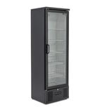 BAR10 260 Ltr Upright Single Glass Door Black Back Bar Bottle Cooler
