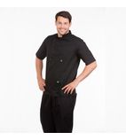 Q2060-L Men's Short Sleeve Chefs Jacket Black