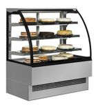 EVO1502SS 1500mm Wide Curved Glass Stainless Steel Patisserie & Deli Display Fridge