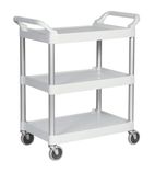J837 Polypropylene 3 Tier Compact Mobile Utility Trolley