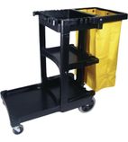 L658 raditional Janitorial Cleaning Cart with Yellow Bag and Zip