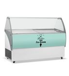 VENUSELEGANTE46 10 x Napoli Pan White Flat Glass Ice Cream Display Freezer